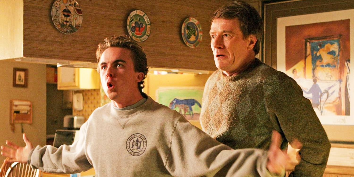 Malcolm (Frankie Muniz) and Hal (Bryan Cranston) in Malcolm in the Middle