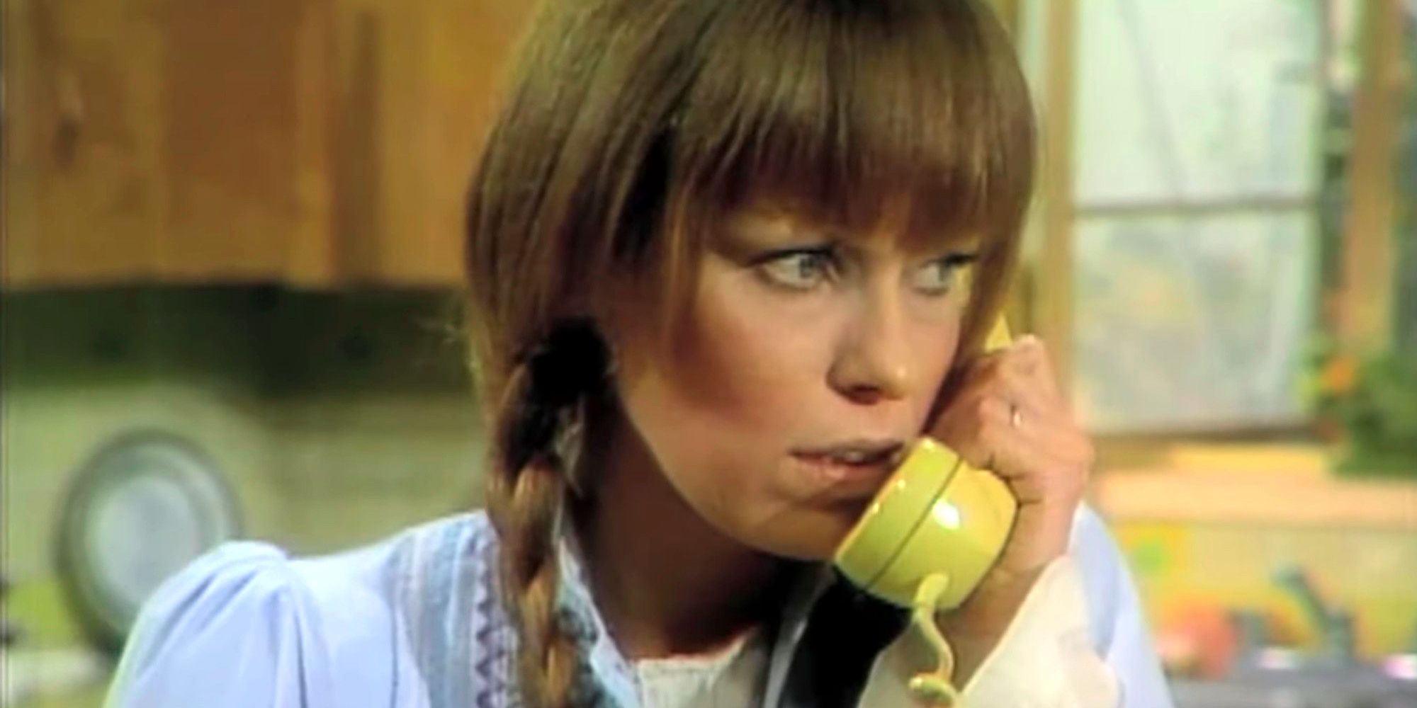 Louise Lesser as lMary Hartman on the Phone in the Kitchen in Mary Hartman, Mary. Hartman