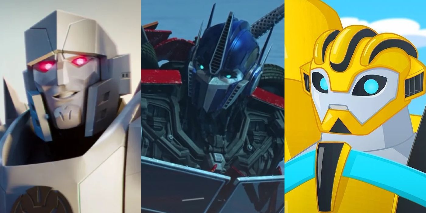Split: Megatron in Transformers: Earthspark, Optimus Prime in Prime, and Bumblebee in Rescue Bots