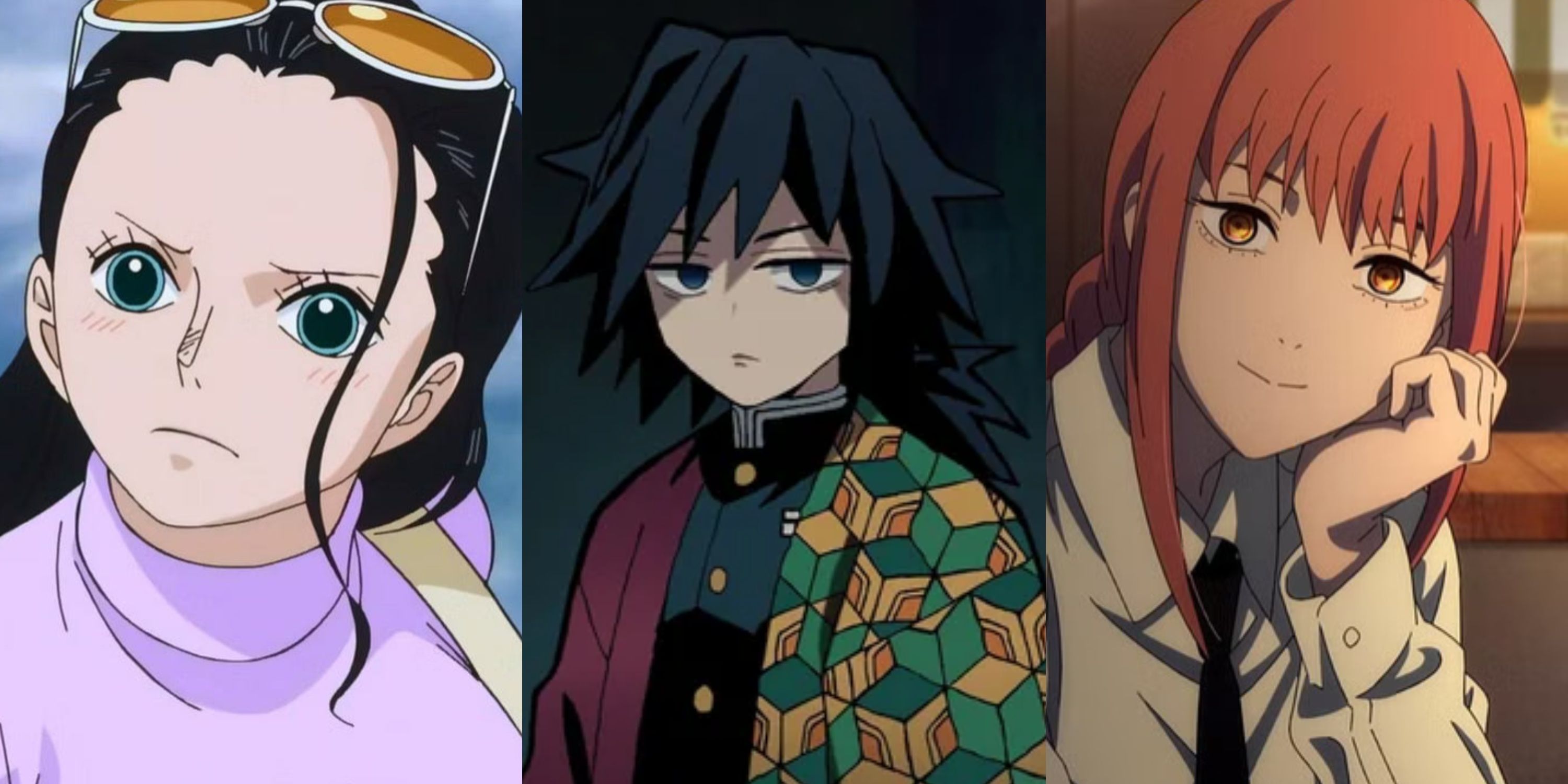 Nico Robin, Giyu Tomioka, and Makima