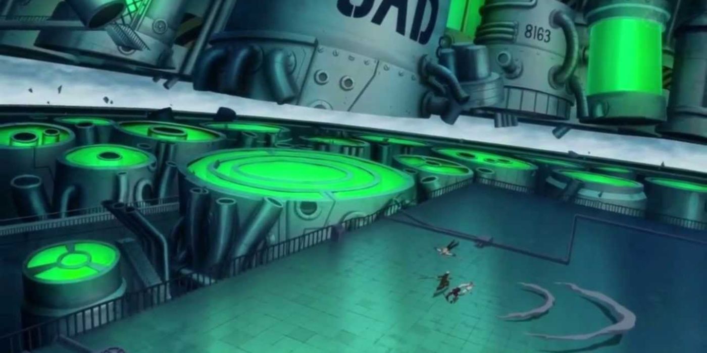 One Piece's Trafalgar D. Water Law cutting all of Punk Hazard in half with his Op-Op Fruit