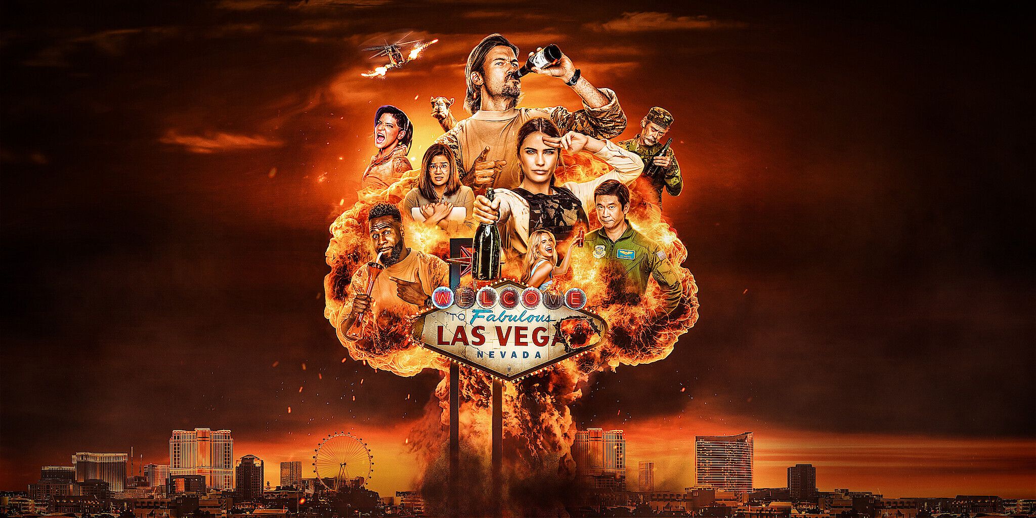 The Obliterated cast hovers over Las Vegas