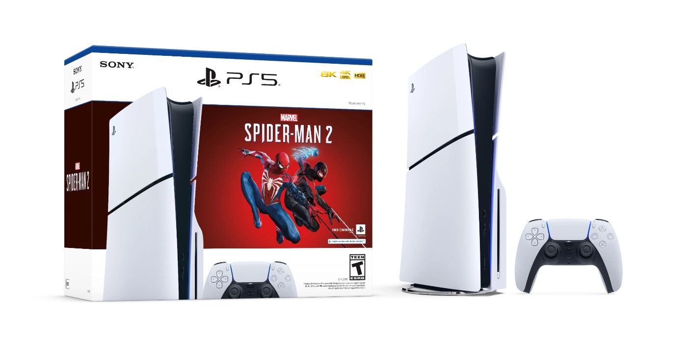 PlayStation 5 Slim Spider-Man 2 Bundle alongside the console and controller