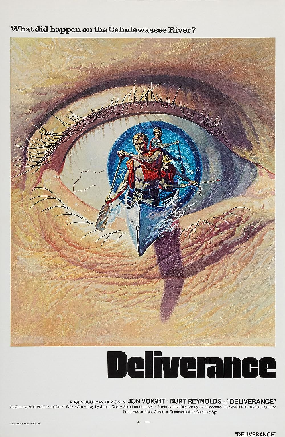 Poster of the film Deliverance with Jon Voight and Burt Reynolds