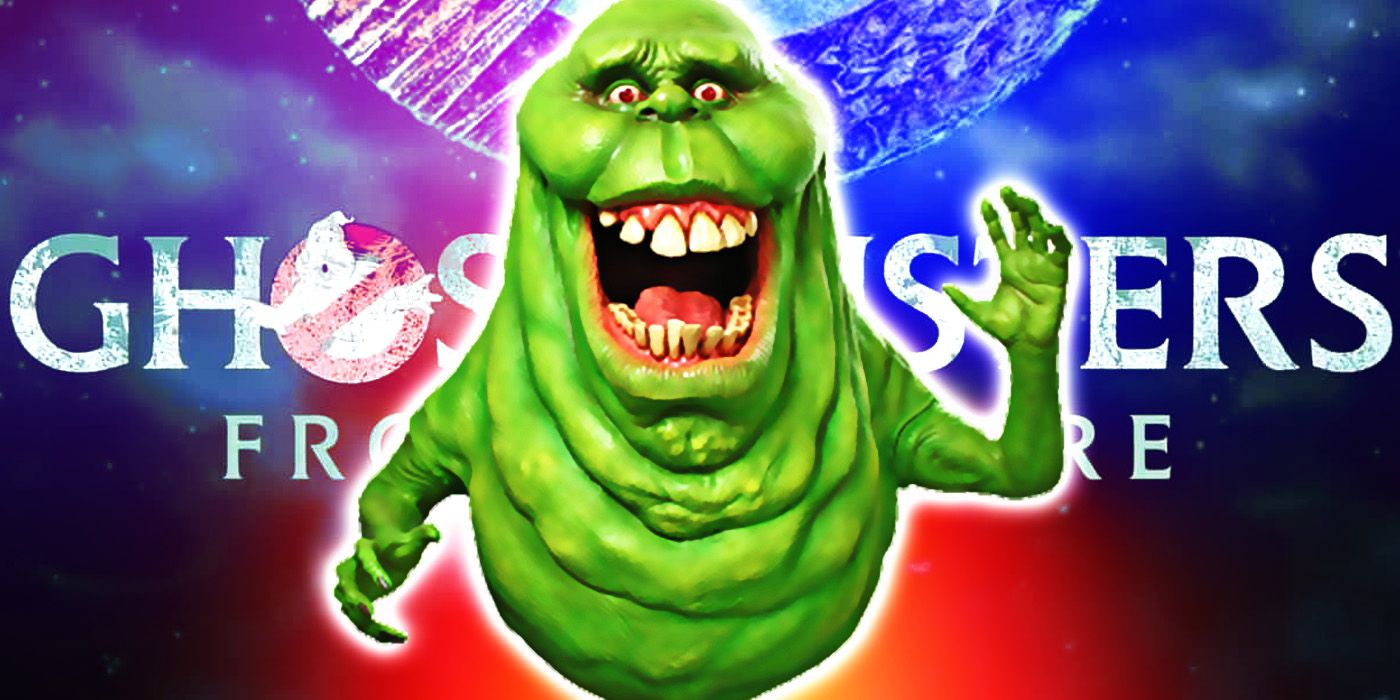 Slimer and Ghostbusters Frozen Empire