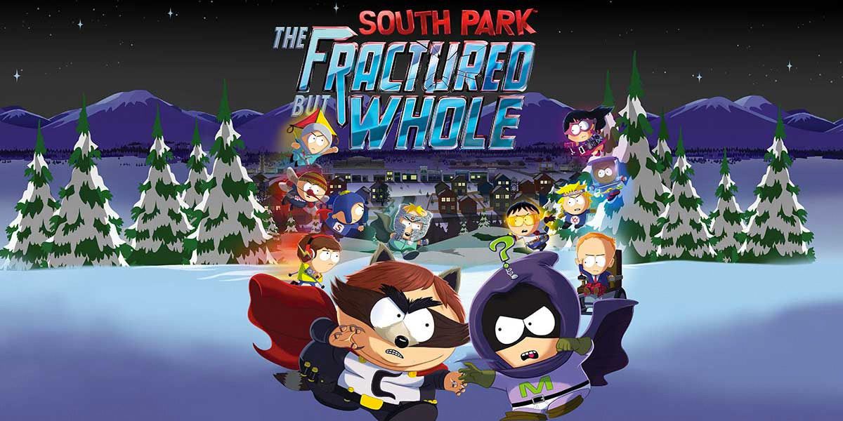 Cartman (The Coon) e Kenny (Mysterion) brigando em South Park The Fractured But Whole