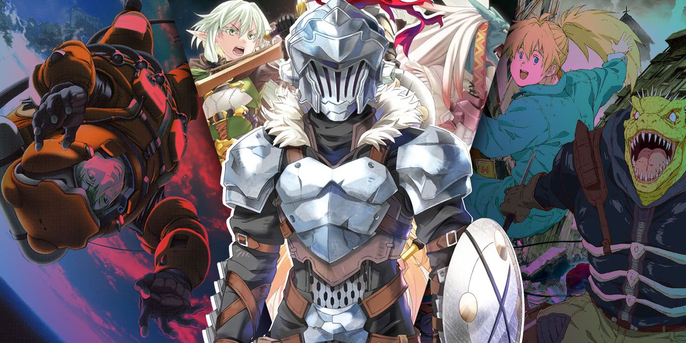 Split Images of Planetes, Goblin Slayer, and Dorohedoro
