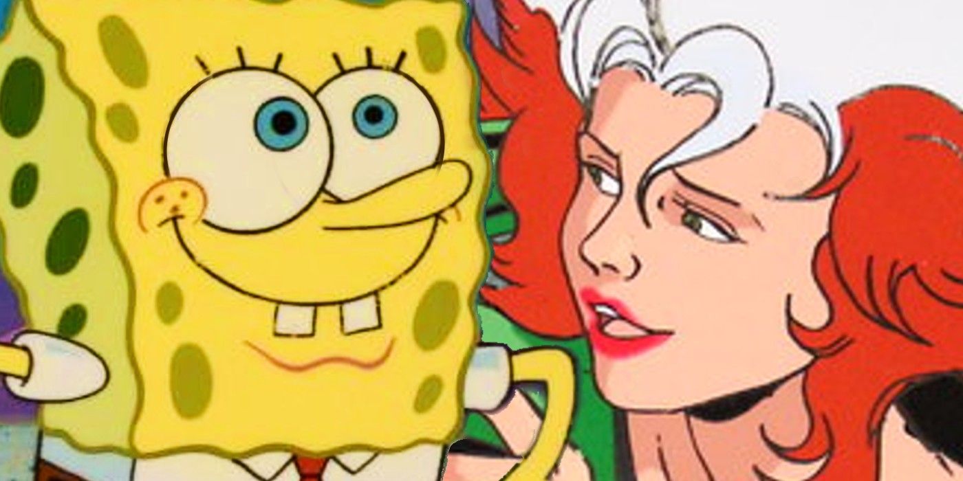 Spongebob-Squarepants and Rogue from X-Men: The Animated Series