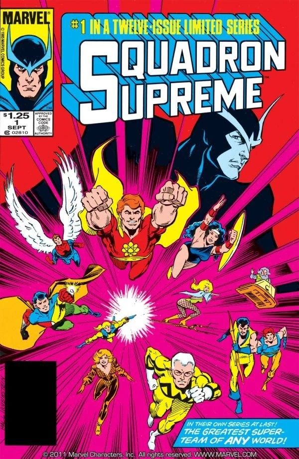 Hyperion lidera o Esquadrão Supremo em Esquadrão Supremo #1 da Marvel Comics