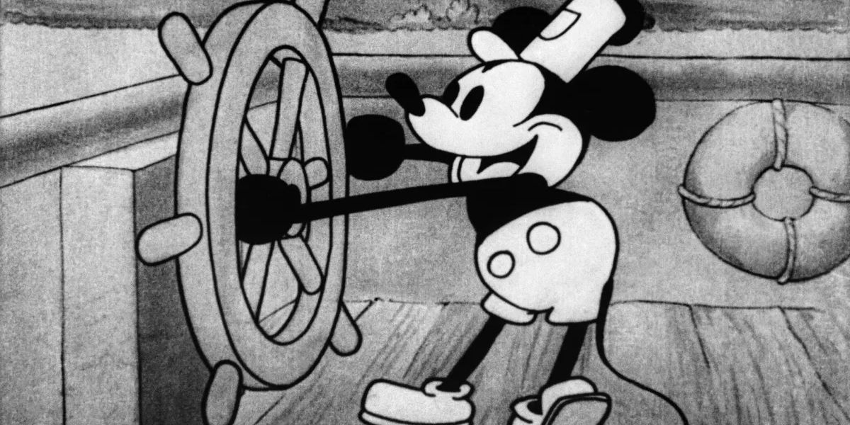 Mickey Mouse no Steamboat Willie da Disney