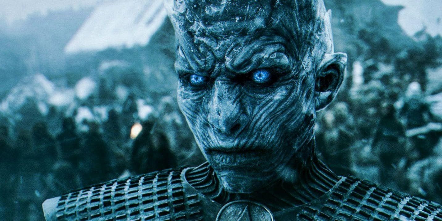 The Night King of the White Walkers stands in front of his army