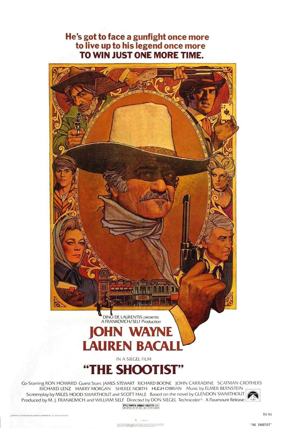 Western cowboy characters in The Shootist 1976 Film Poster