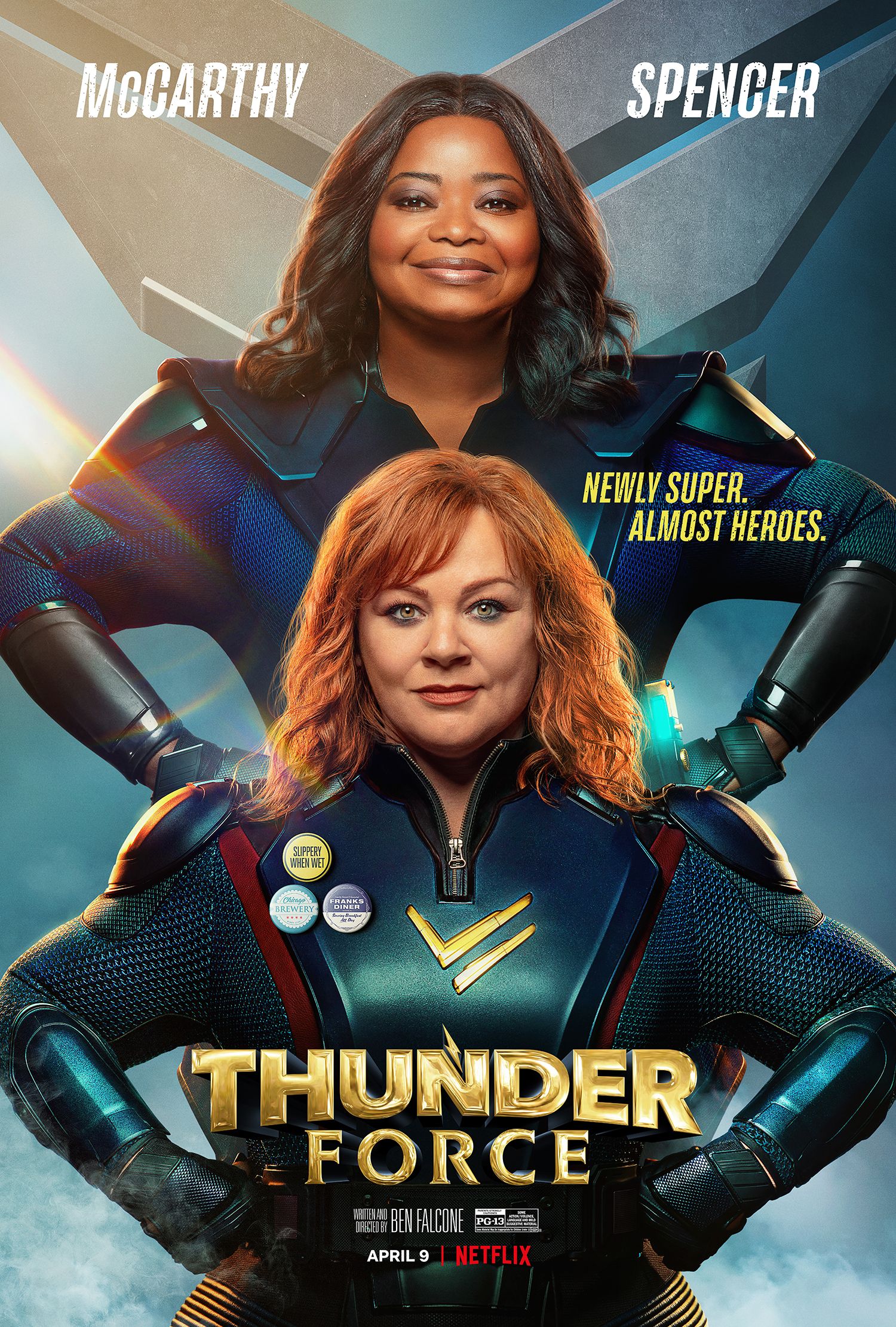 Melissa McCarthy and Octavia Spencer pose in Thunder Force Film Poster
