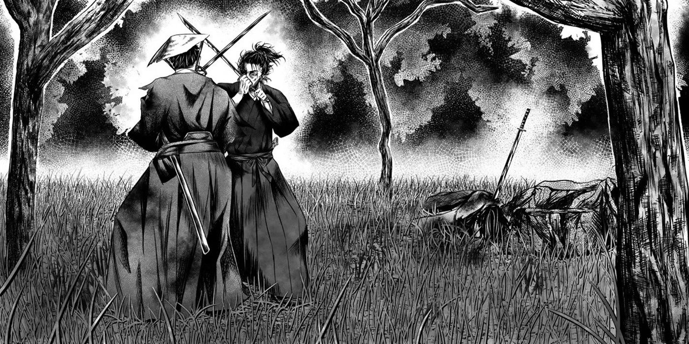 two swordsmen fighting in vagabond