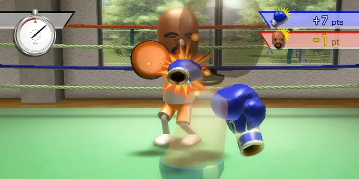 Lutando contra Matt no Wii Sports Boxing.