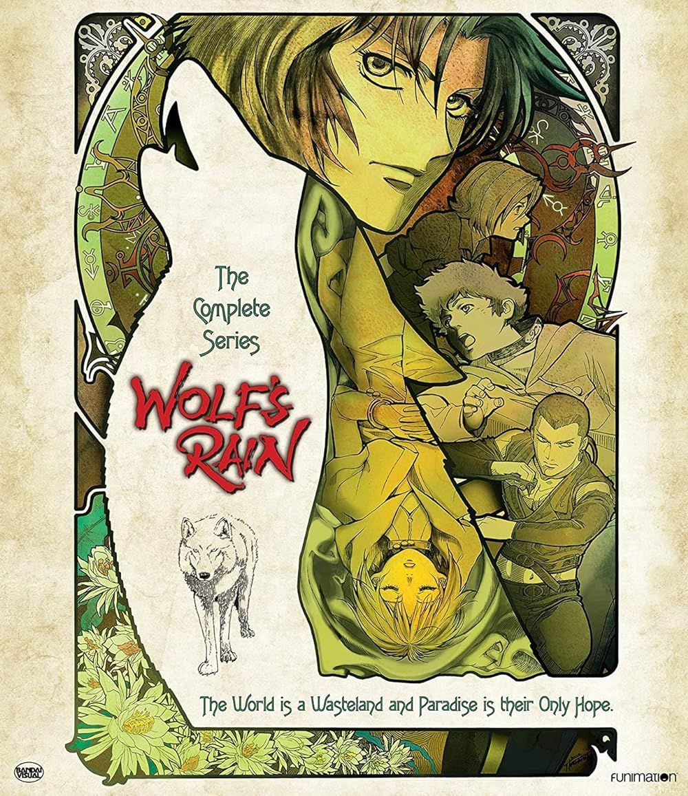 A mosaic of the characters in Wolf's Rain (2003) anime poster