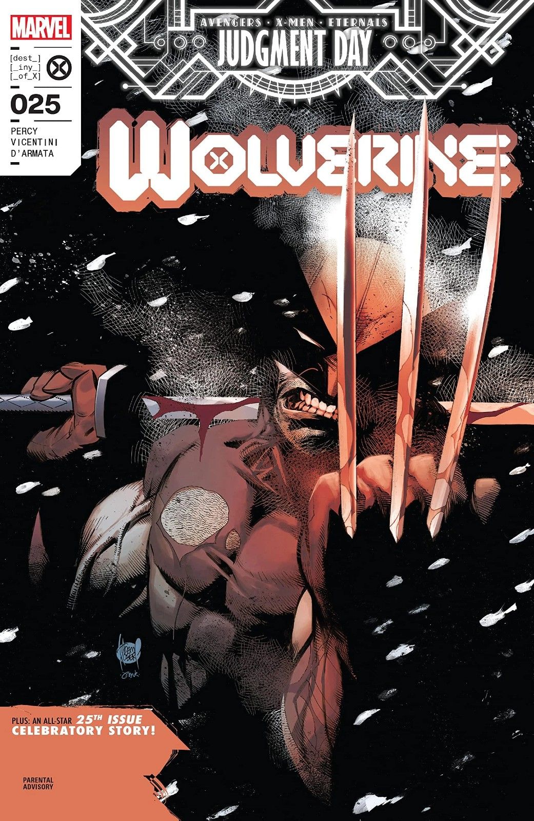 Wolverine extending his claws with a fierce snarl in Wolverine (Vol. 7) #25 by Marvel
