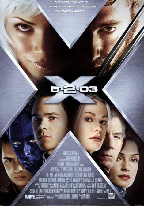 X-2 X-Men Movie Poster from 2003 with Halle Berry and Hugh Jackman