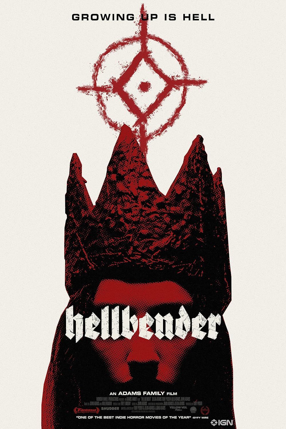 Zelda Adams Wearing a Makeshift Crown on the Hellbender Movie Poster