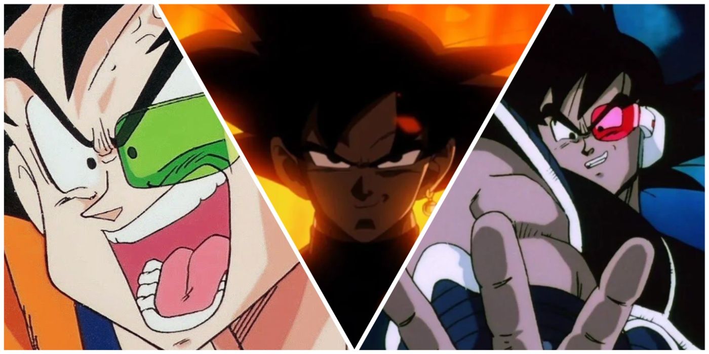 Ginyu Goku, Goku Black, and Turles from Dragon Ball.