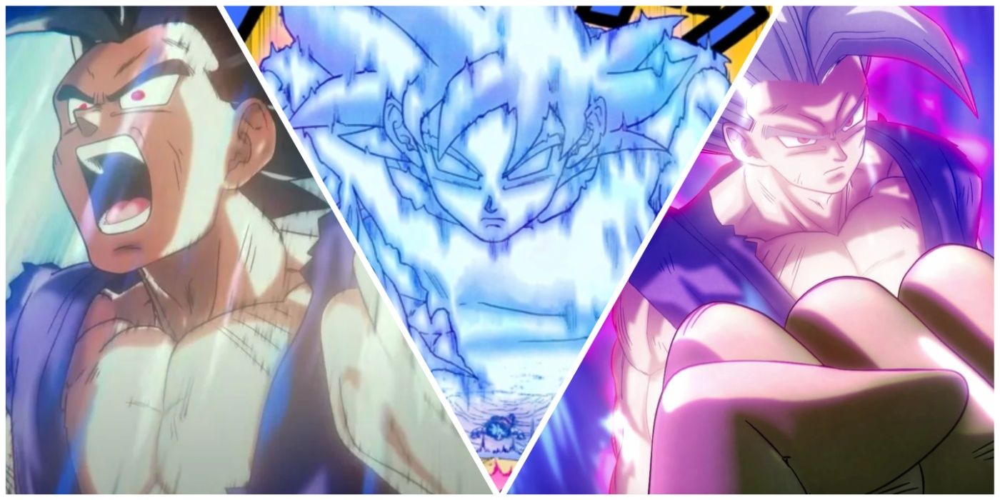 Gohan Beast and Mastered Ultra Instinct Goku with energy avatar from Dragon Ball Super.