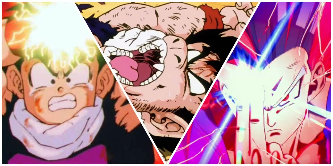 Gohan's Masenko, Great Ape form, and Special Beam Cannon from Dragon Ball.