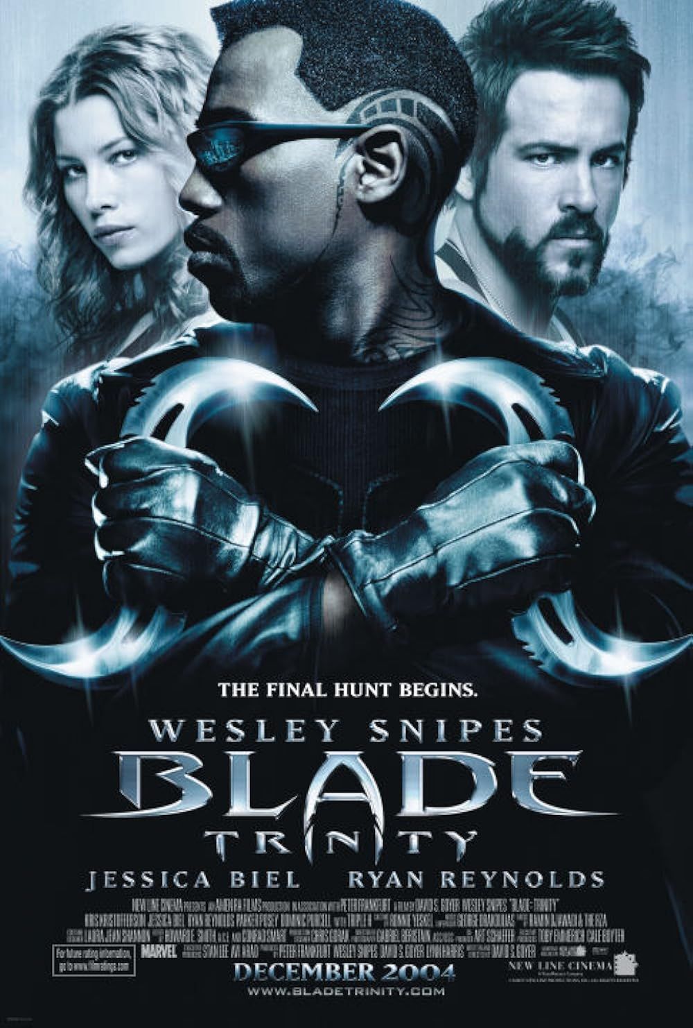 Abigail Whistler, Blade and Hannibal King Pose Together on the Blade Trinity Poster