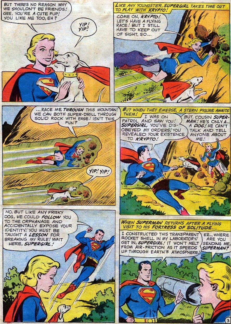 Superman punishes Supergirl for revealing her identity to Krypto
