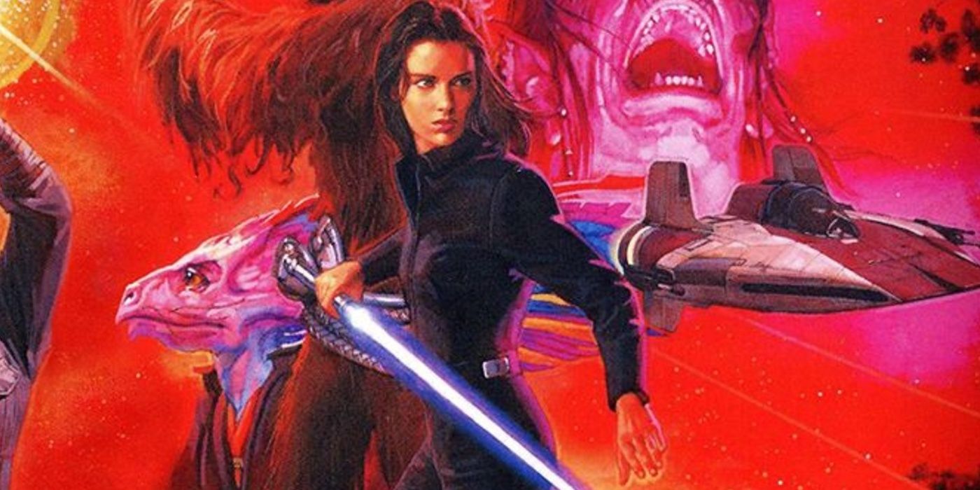 Jaina Solo holding her lightsaber from Star Wars Legends.