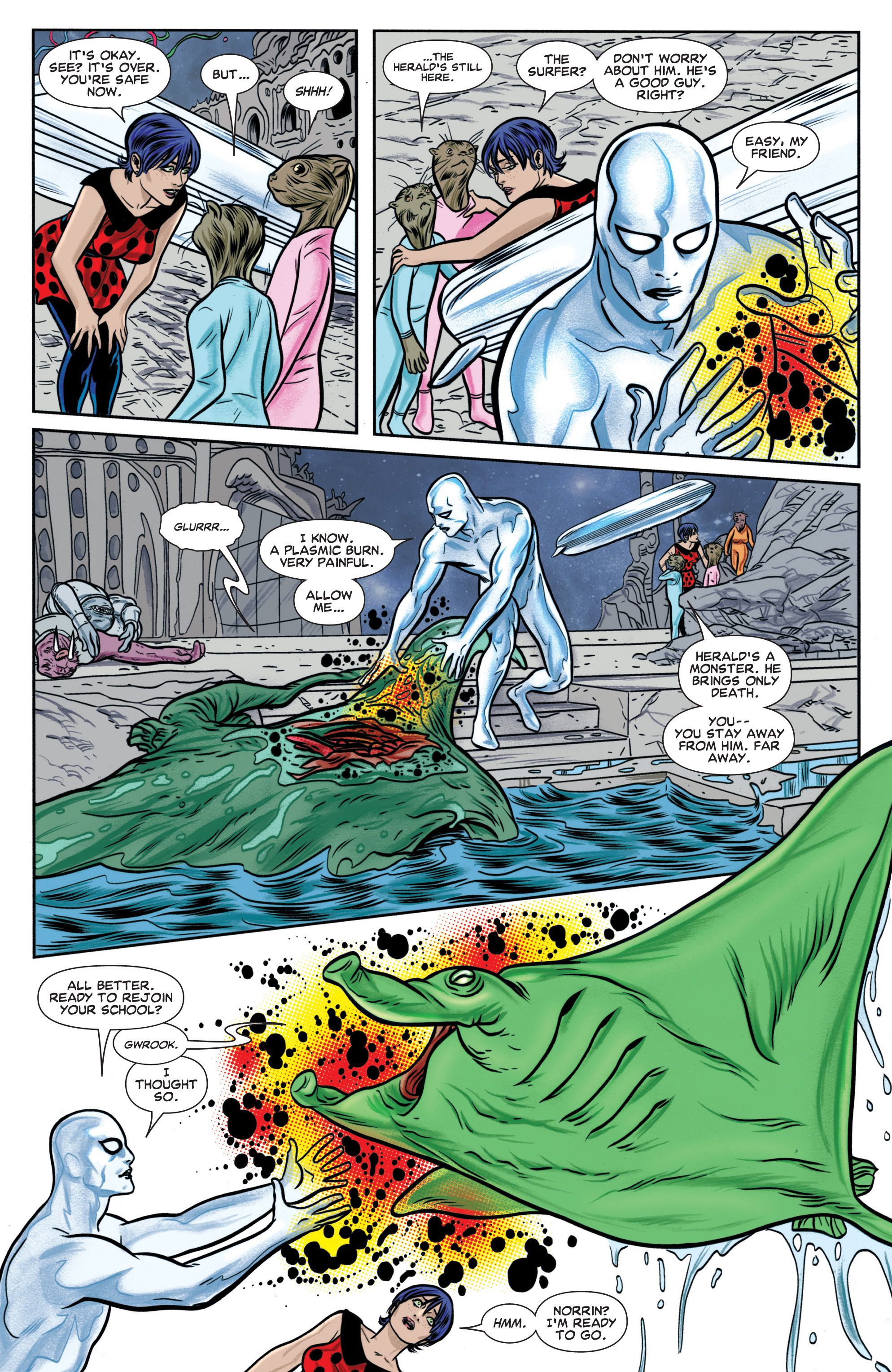 Silver Surfer helps heal a cosmic ray