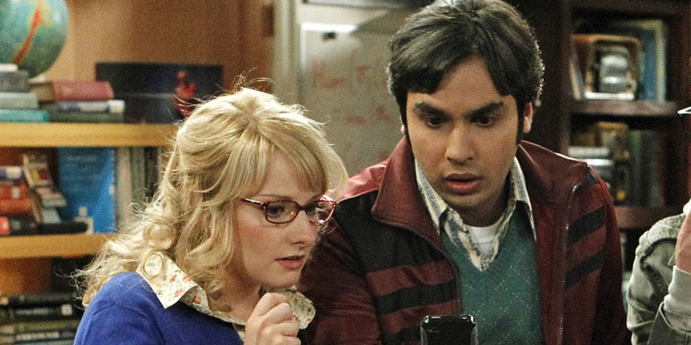 Bernadette (Melissa Rauch) and Raj (Kunal Nayyar) in The Big Bang Theory