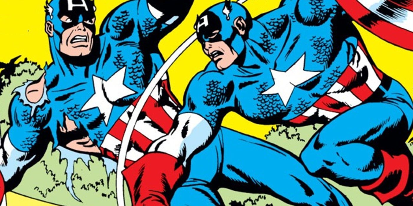 Captain America fights his evil doppelganger