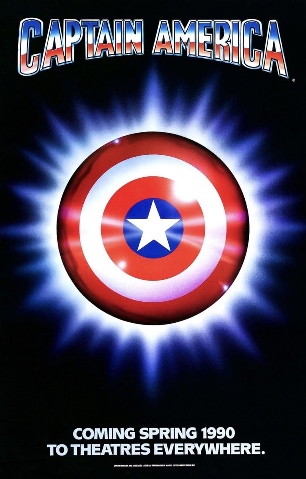 Captain America's Shield Is Illuminated from Behind on the Captain America Poster