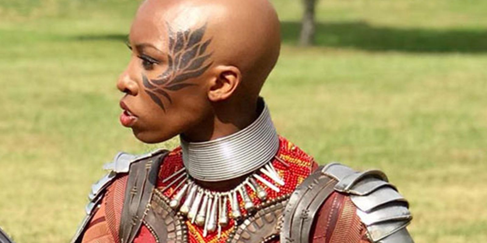Carrie Bernans on the set of Black Panther
