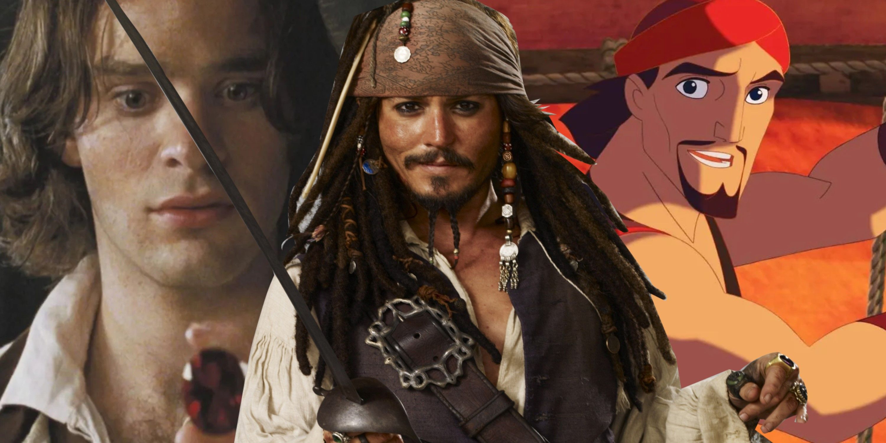 Composite image Tristan in Stardust, Captain Jack Sparrow, Sinbad