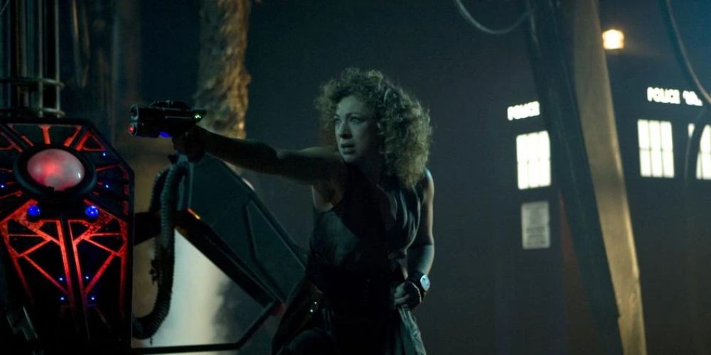 River Song fights the Silence in their Timeship on Doctor Who, Day of the Moon.