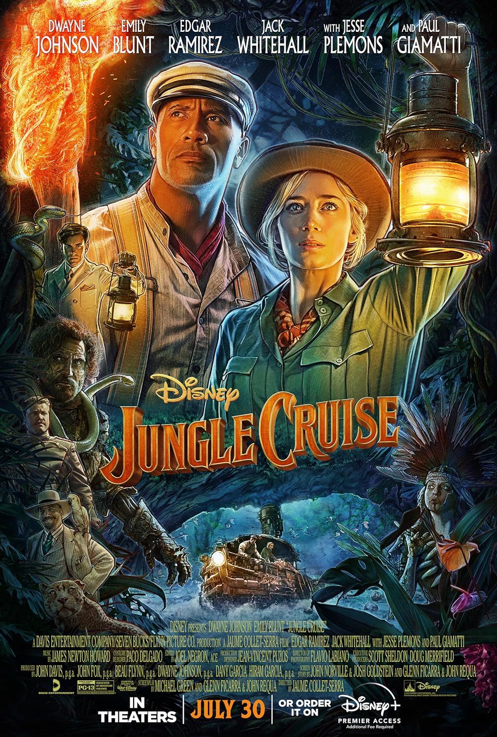 Emily Blunt and Dwayne Johnson on the poster of Jungle Cruise