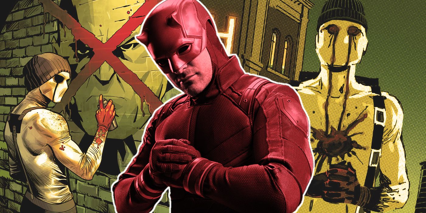 Daredevil from the MCU with Muse from the comics in the background