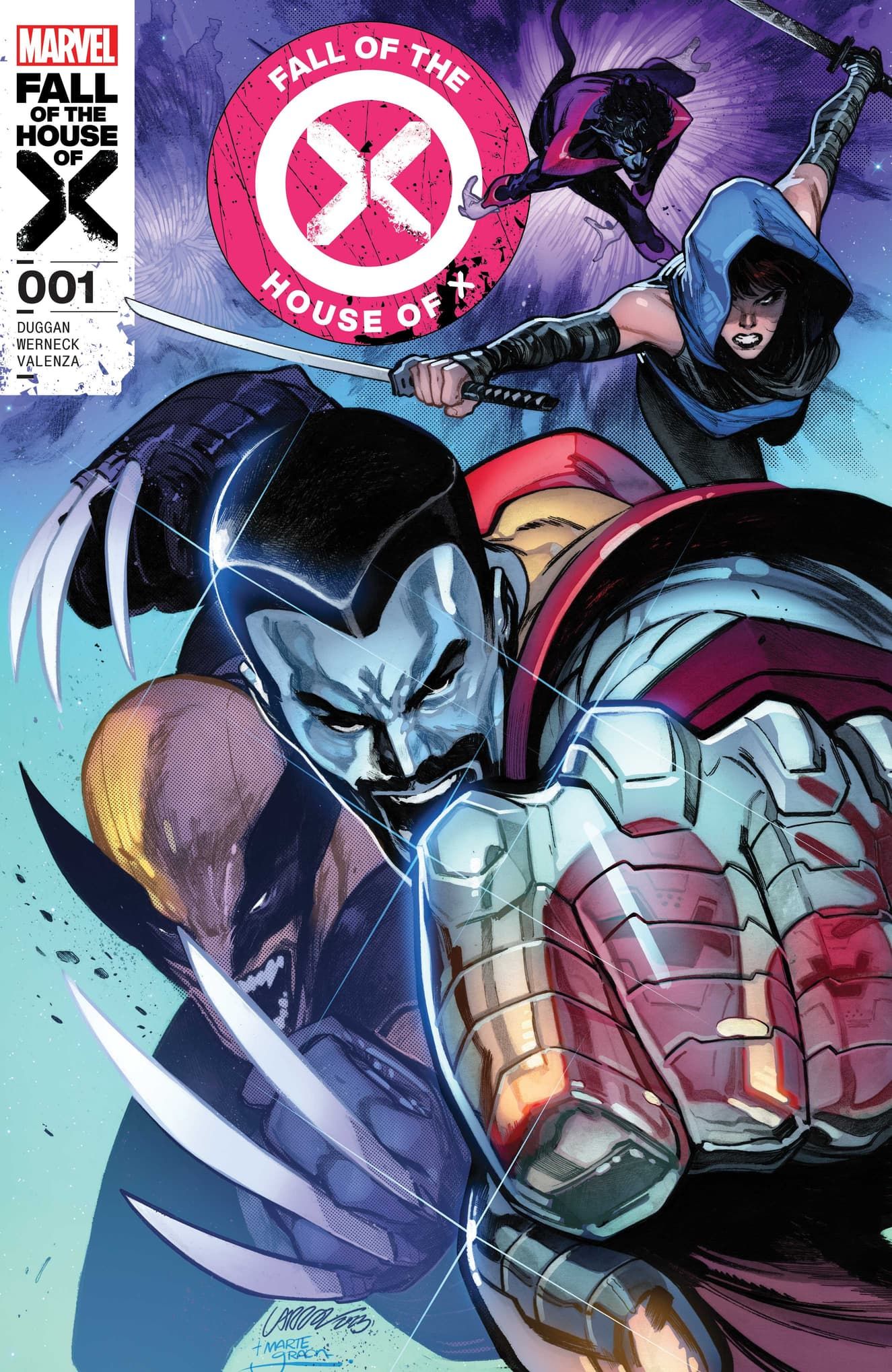 Wolverine, Colossus, Shadowkat, and Nightcrawler leap into action