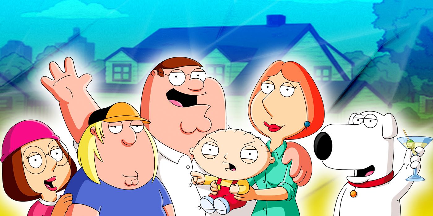 Family Guy's Meg, Chris, Peter, Stewie, Lois, and Brian