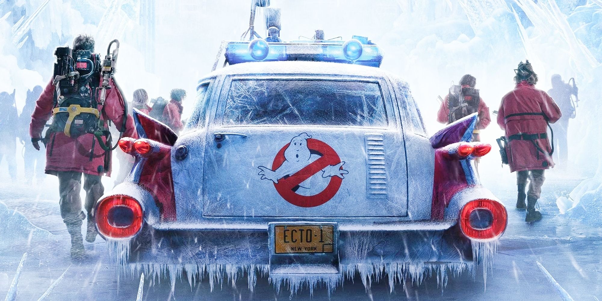 Ghostbusters: Frozen Empire poster reveals the Ecto 1 and the new team