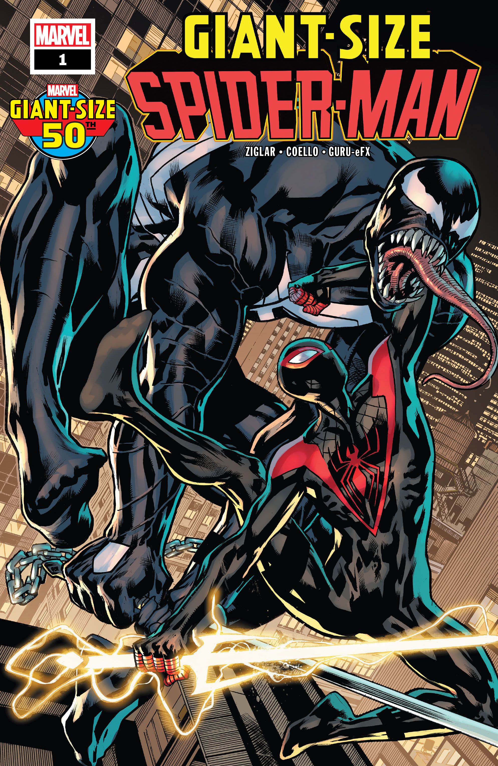 Giant-Size Spider-Man #1 Cover A shows Spider-Man being attacked by Venom