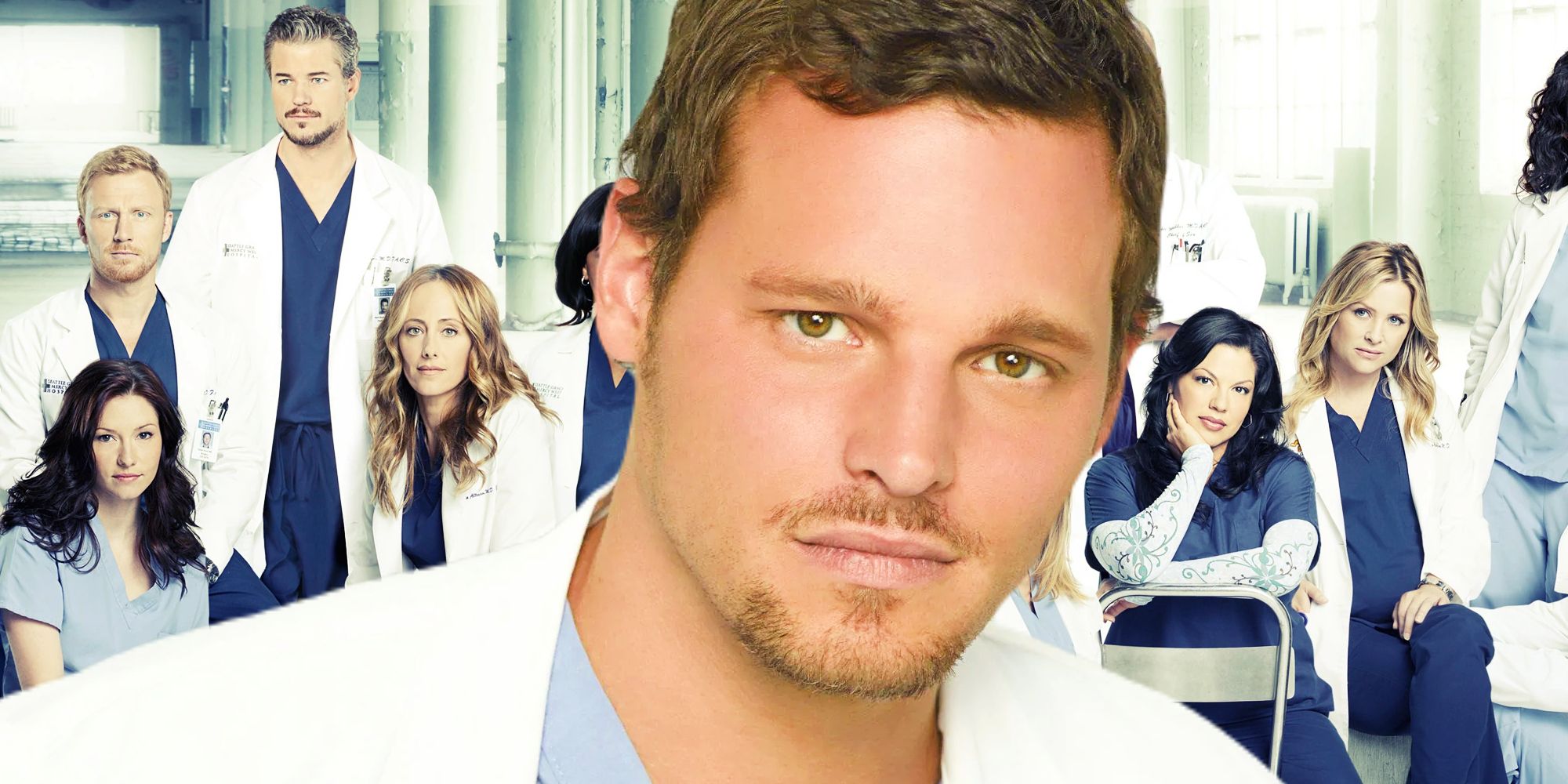 Alex Karev (Justin Chambers) and the cast of Grey's Anatomy