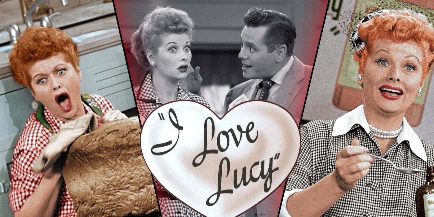 I Love Lucy three-way split color and black and white with Lucille Ball and Dezi Arnaz