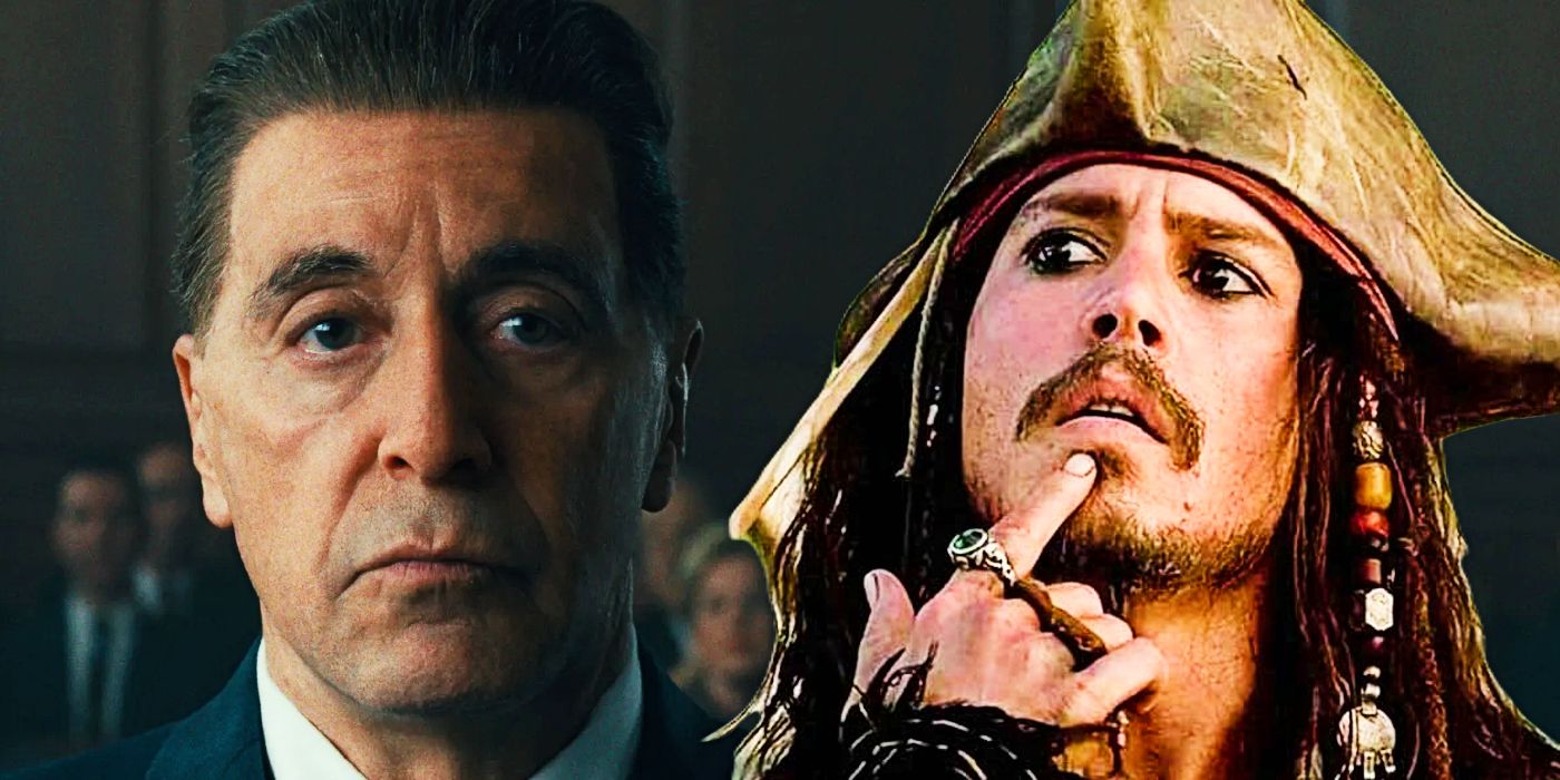 Al Pacino in The Irishman and Johnny Depp in Pirates of the Caribbean