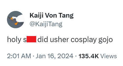 Usher Reveals JJK Anime Spoilers While Cosplaying as Gojo in Viral