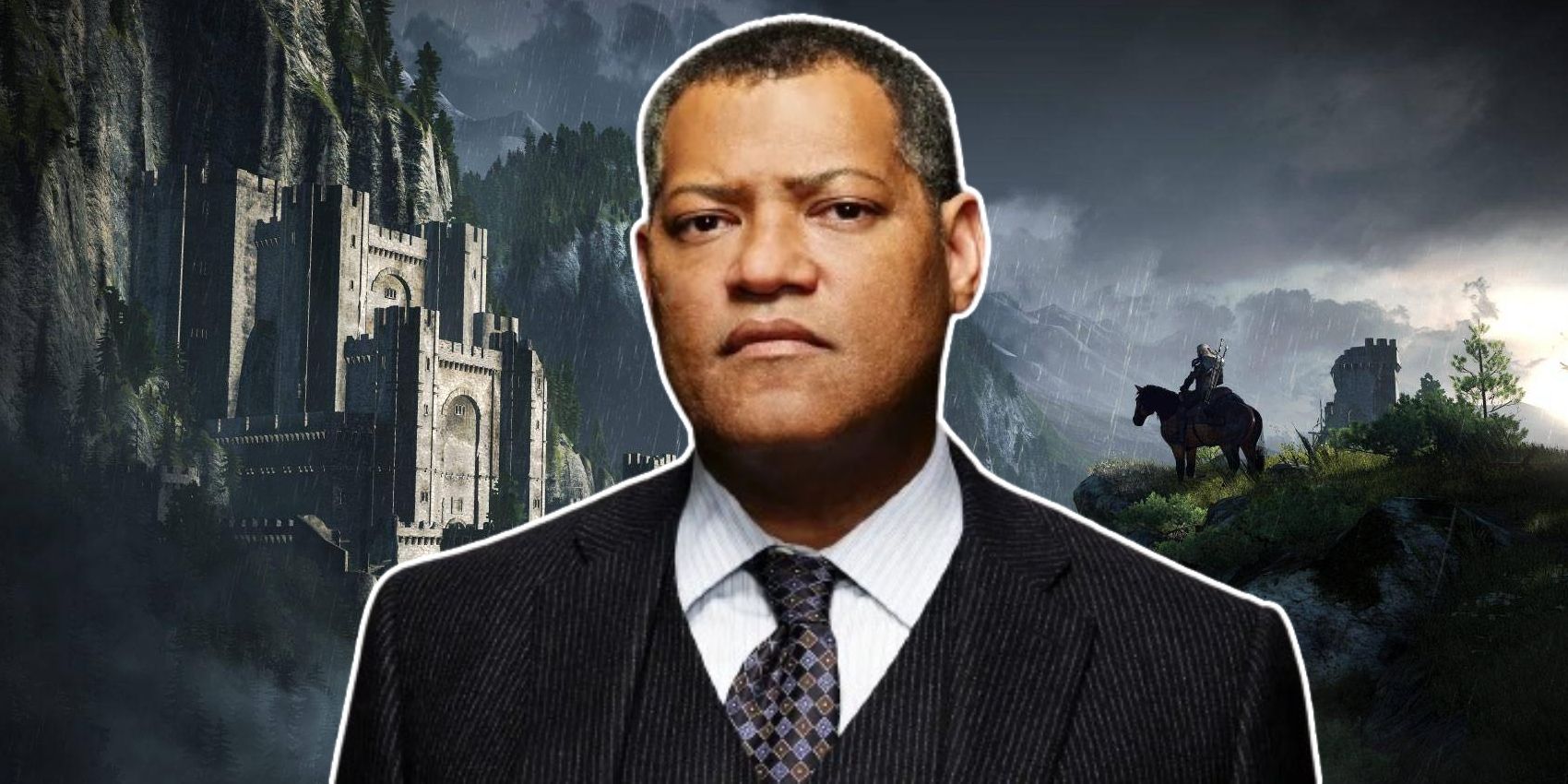 Laurence Fishburne with a background from The Witcher 3