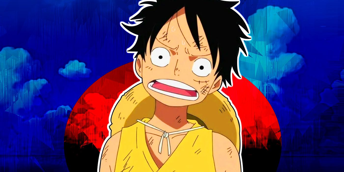 Luffy One Piece with a confused look