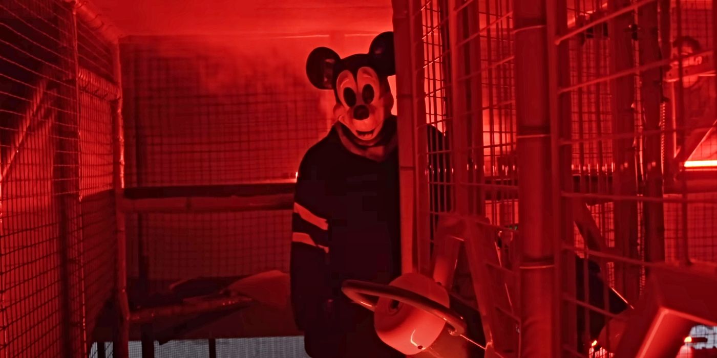 Mickey looks for a victim in Mickey's Mouse Trap