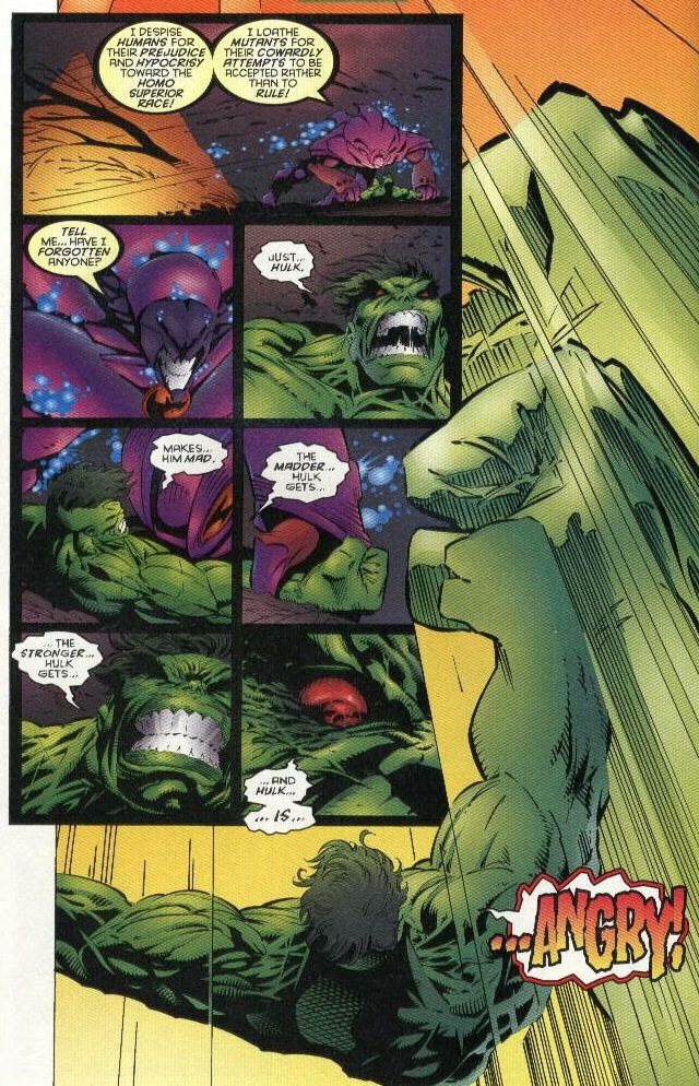 The Hulk cracks Onslaught's armor